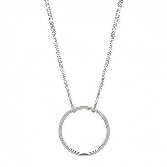 Silver Circle- Silver Chain Necklace
