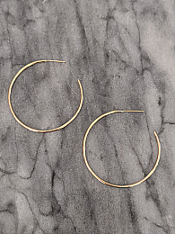 Medium Gold Round Hoops (open in back)