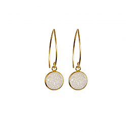 Earrings - Antika - Druzy 1/2 Hoop/Dangle Gold