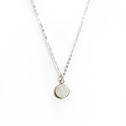 Necklace - Silver - Round Small Druzy