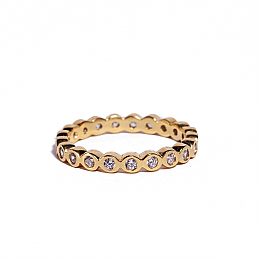 Ring - Crystal - Gold Single Stack