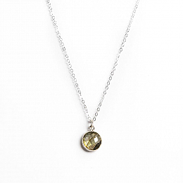 Necklace - Silver - Round Small Labradorite