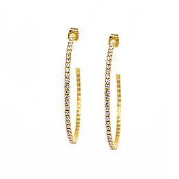 Earrings - Crystal - 1/2 Hoop Rose Gold Large (and gold vermeil specify)