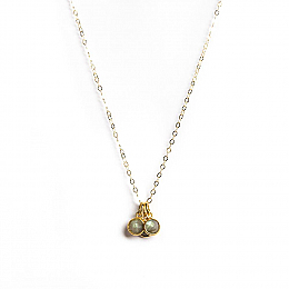 Necklace - Antika - 3 Small Labradorite Gemstones
