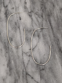 Large Silver Oval Hoops