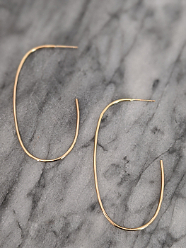 Large Gold Oval Hoops