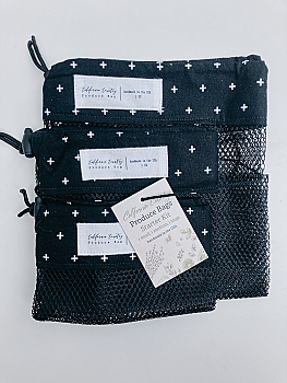 Produce Bag-Starter kit-Black cross print