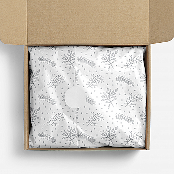 "Silvery Winter Florals" Tissue Paper