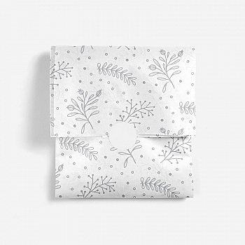 "Silvery Winter Florals" Tissue Paper