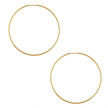 Large Yellow Gold Endless Hoops