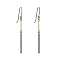Silver Short Bar Earrings with Gold Chain